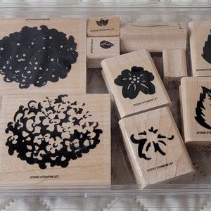 Vintage StampinUp Stamp Set Definitely Decorative Hydrangea 1998